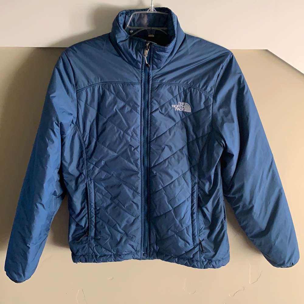 The North Face, light blue, rain jacket, Size M